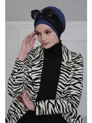 Mestore Çift Renkli Penye Bone,b-65 Saks - Siyah