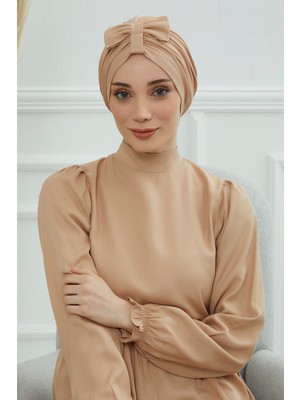 Mestore Önden Fiyonklu Bone,b-7 Sütlü Kahve