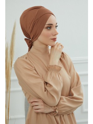 Mestore Kuşaklı Penye Bone,b-31 Koyu Kahverengi