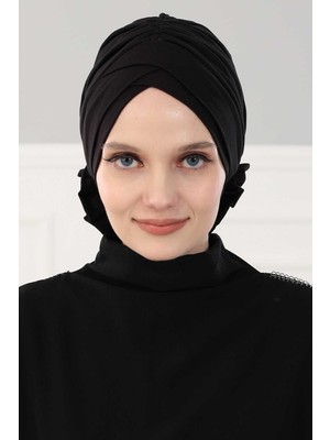 Mestore Çapraz Güllü Bone,b-26 Siyah