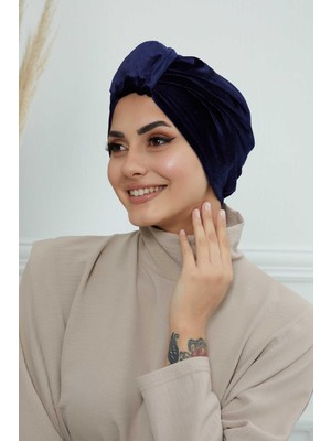 Mestore Ön Kemer Detaylı Kadife BONE,B-68K Lacivert