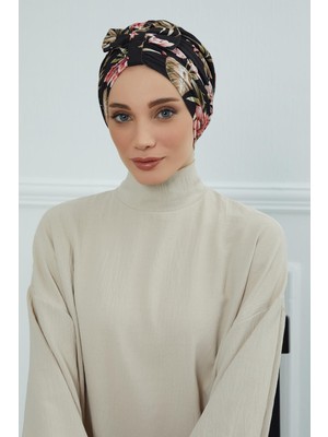 Mestore Desenli Önden Fiyonklu Bone,b-7yd Desen 34