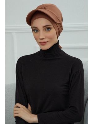 Mestore Siperlik Detaylı Penye Bone,b-66 Koyu Kahverengi