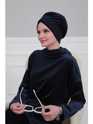 Mestore Dantelli Kadife BONE,B-22K Lacivert