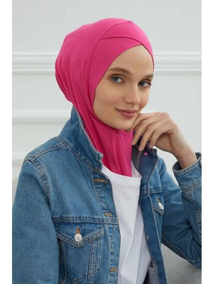 Mestore Önü Çapraz Detaylı Penye Iç Bone,tb-4,tb-4 Fuşya