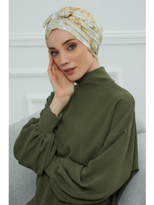 Mestore Desenli Önden Fiyonklu Bone,b-7yd Desen 27