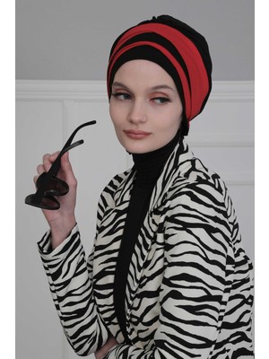 Mestore Çift Renkli Penye Bone,b-65 Siyah - Kırmızı