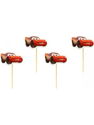Cars Arabalar Şimşek Mcqueen 20 Adet Doğum Günü Parti Kürdan Sunum Kürdanı