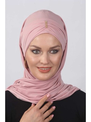 Mestore Taşlı Hazır Şal  Pudra