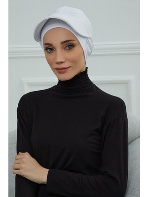 Mestore Siperlik Detaylı Penye Bone,b-66 Beyaz