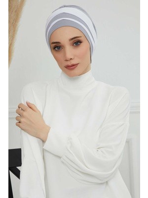 Mestore Çift Renkli Penye Bone,b-65 Gri 2-Beyaz