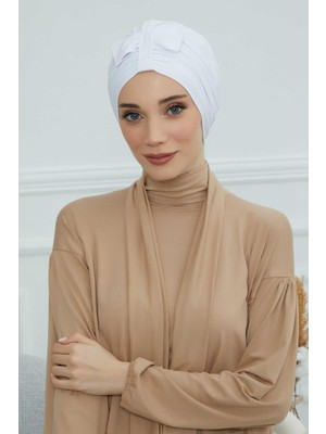 Mestore Önden Fiyonklu Bone,b-7 Beyaz