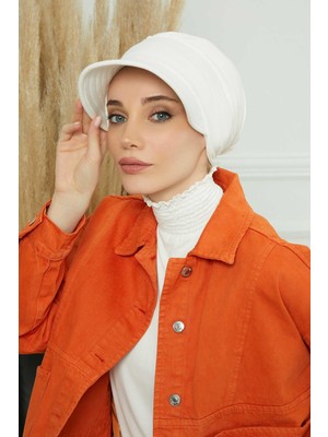 Mestore Siperlikli Penye Şapka Bone,b-73 Krem