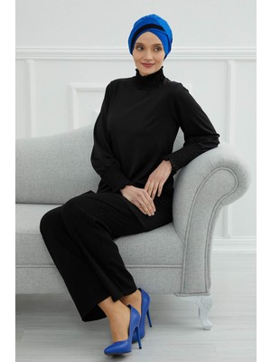 Mestore Çift Renkli Penye Bone,b-23 Saks - Siyah
