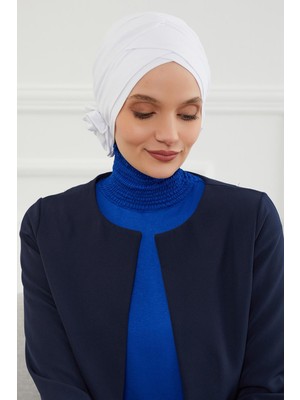Mestore Çapraz Güllü Bone,b-26 Beyaz