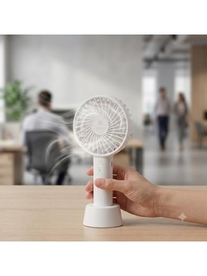 El Vantilatörü; Şarjlı Mini, USB Şarjlı Taşınabilir Masaüstü Fan, Kablosuz El Tipi Vantilatör, 600 Mah Pilli, Sessiz Soğutucu Fan, Ev Ofis Seyahat Kamp Piknik Için Beyaz