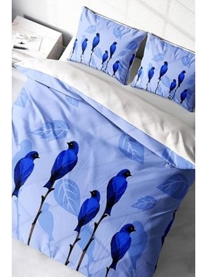 Blue Birds Naturel Çift Kişilik Nevresim Takımı, MONOHOME4289