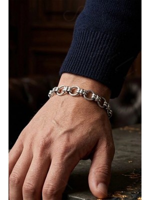 Sevgili Takı Kalın Örgü Zincir Model Silver Çelik Bileklik | Unisex Bileklik | Erkek Kadın Bileklik | 777 Serisi