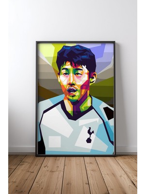 Mercher Club Son Heung Min Çerçeveli Tablo Poster Salon Duvar Dekoru Hediye