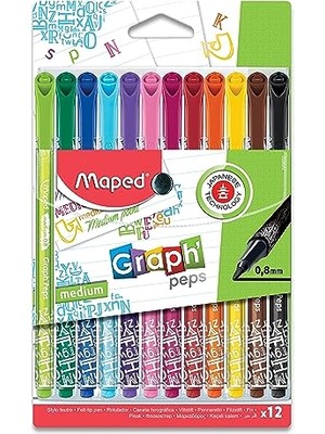 749652 Felt Tıp, 12 Renk Keçeli Kalem