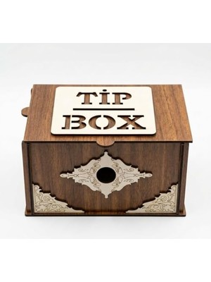 Ahşap Bahşiş Kutusu Tip Box, Dekoratif Para Kutusu, Kilitli Tasarım, Kafe ve Restoran Için