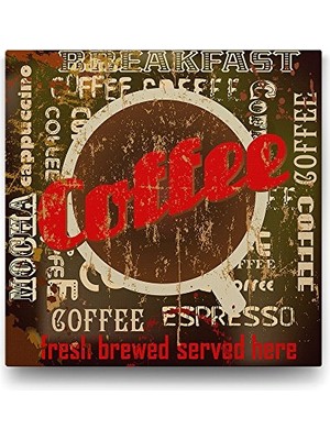 Coffee Espresso Temalı Dekoratif Tablo, 80X80 cm