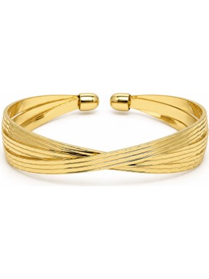 Lisse Co Çok Sıralı Çapraz Dokulu Ayarlanabilir Kelepçe Bileklik