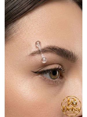 Delya Accessories Düz Bar Çubuk Bioplast Piercing Kaş,dudak,kulak,burun 2 Adet