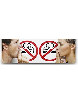 No Smoking Temalı Dekoratif Tablo 120X40 cm