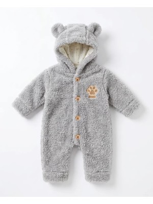 IQ Baby Welsoft Polarlı Unisex Bebek Tulum 0-3 Ay 3-6 Ay 6-9 Ay Kapüşonlu Yenidoğan Bebek Tulum