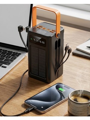 Techroid Güneş Enerjili Taşınabilir Powerbank Yüksek Kapasiteli Hızlı Şarj Özellikli
