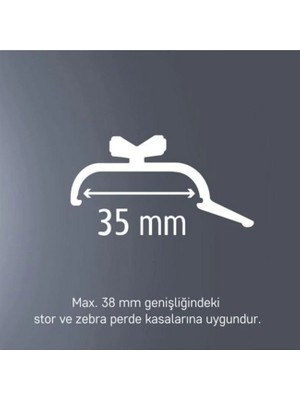 Aklan Asil Korniş Stor Perde Takma Aparatı 35 mm cm Storlar ile Uyumludur 2 Adet