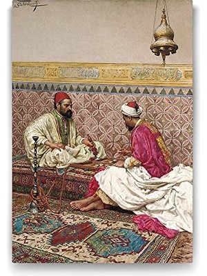 Osmanlı’da Tavla Oynayanlar Görseli, 40X60 cm Tablo