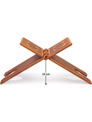 Beyza  Ahşap Rahle - Yakma Desenli - 65 cm