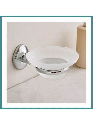 Bezos Banyo Katı Sabunluk - Plastik, Krom Metal Tutacaklı Mac