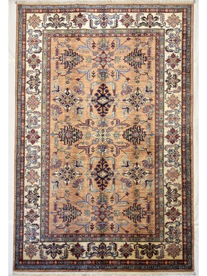 El Dokuma Afgan Halı Şirvan Desenli Kök Boya 182 x 278 cm