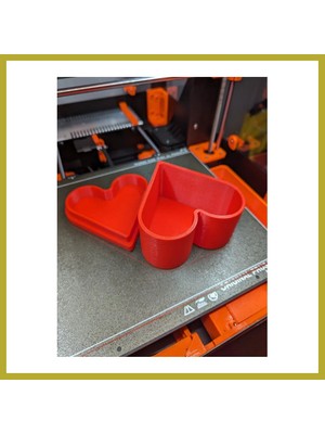 Bezos 3D Baskı Kalp Şeklinde Kapaklı Hediye Kutusu Dekoratif Takı Yüzük Saklama Kutusu Sevgililer Günü 10X10X5 cm Bcks