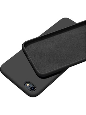 Kılıf, iPhone 7/8/se 2020/SE 2022 ile Uyumlu Içi Kadife Dışı Mat Yapıya Sahip Koruma Sağlayan Lansman Silikon (Siyah)