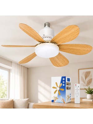 Techroid Kumandalı Tavan Vantilatör Avize - 6 Kanat 52CM 3 Kademe