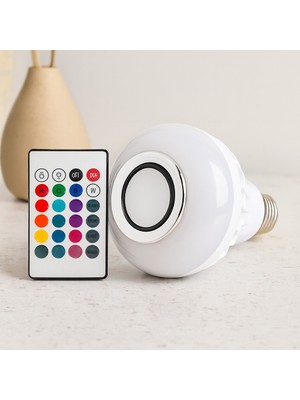 Techroid Kumandalı Rgb LED Ampul Bluetooth Hoparlör 7W/3W