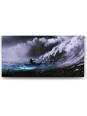 Hırçın Denizde Sihirli Tekne Tablosu - 160X80 cm