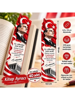 Ti Play 29 Ekim Cumhuriyet Bayramı Karton Kitap Ayracı 40' Lı Paket