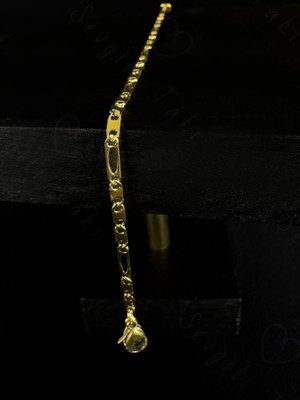 Sevgili Takı Yassı Zincirli Gold Çocuk Bileklik| Zoo Serisi