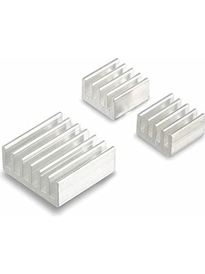 Etiket, 3 Adet Aluminyum Metal Soğutucu Blok Raspberry Pi Termal Gümüş Renk Radyatör Amfi LED Entegre VGA Ram Memory Cpu Gpu Transistör Peltier Isı Düşürücü