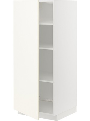 IKEA Beyaz Mutfak Boy Dolabı 60X60X140 Cm, Tek Kapaklı, Ayarlanabilir Raflı, Sunta Gövde