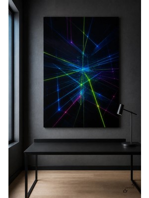 Neon Şebeke — Neon Şehir Estetiği — 30×40 cm Kanvas Tablo
