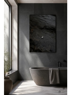 Islak Taş — Minimalist Işık — 30×40 cm Kanvas Tablo