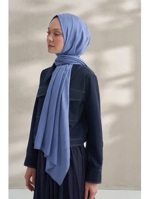 Armanda Krep Jakar Prizma Desen Şal Indigo