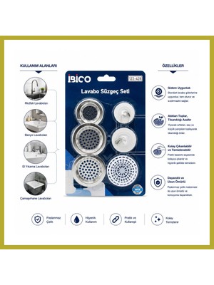 Bezos Lavabo Süzgeç ve Tapa Seti Bcks