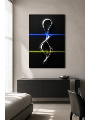 Krom Nabız — Neon Şehir Estetiği — 30×40 cm Kanvas Tablo
